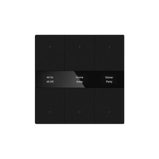 Peha KNX drukknop 6-wegs zwart glazen oppervlak