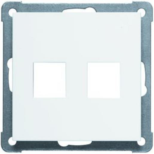 Peha Aura centraalplaat modular-jack 2 connectoren zonder label wit