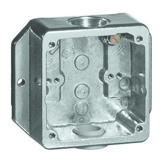 Peha Alu-guss opbouwhuis 4 invoeringen 1-voudig 1 module aluminium horizontaal en verticaal