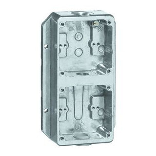 Peha Alu-guss opbouwhuis 2-voudig 2 module aluminium verticaal