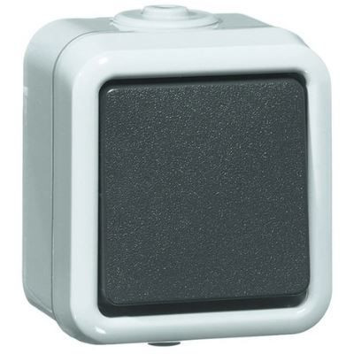 Peha Wipschakelaar 10 A, 250 V~, spatwaterd. opbouw , hotel/hotel, levend wit