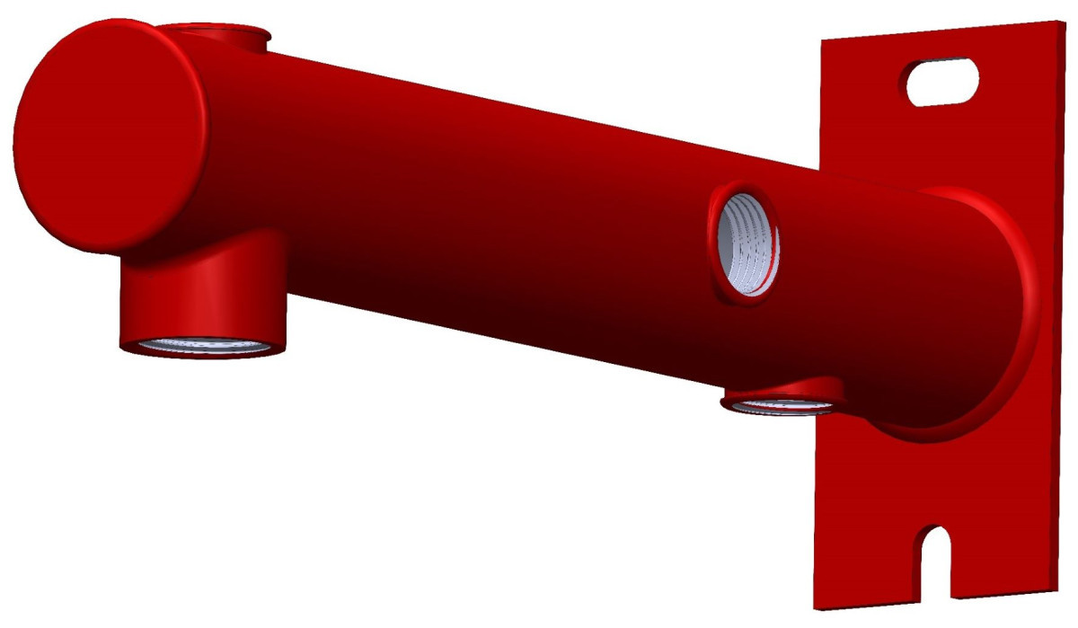 Pentec Drukexpansievatconsole Duconsole 3x1/2"+3/4" rood ral 3013
