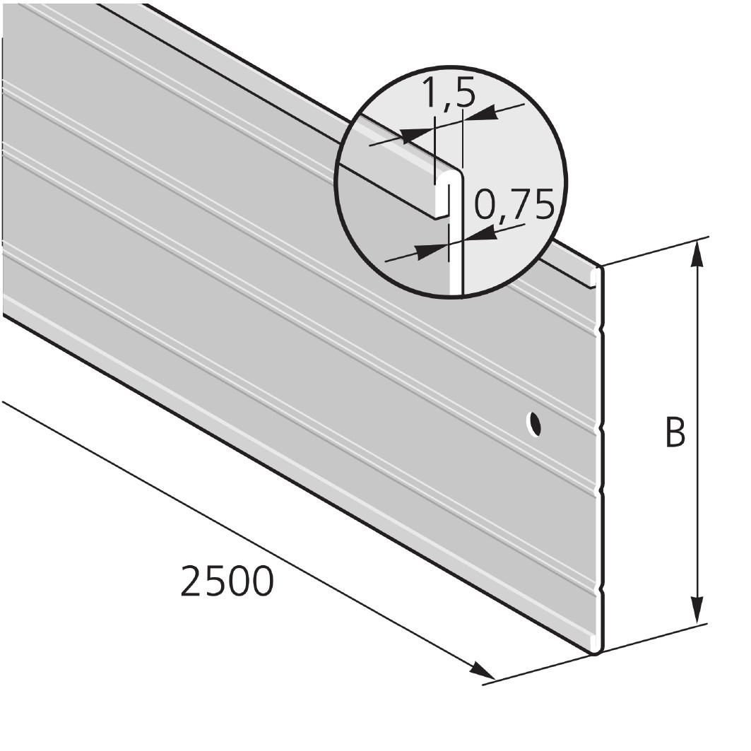 Pflitsch Draadgoten Verdeler Draadgoot, H45MM/L2500MM, ul gecertif., RVS v4a