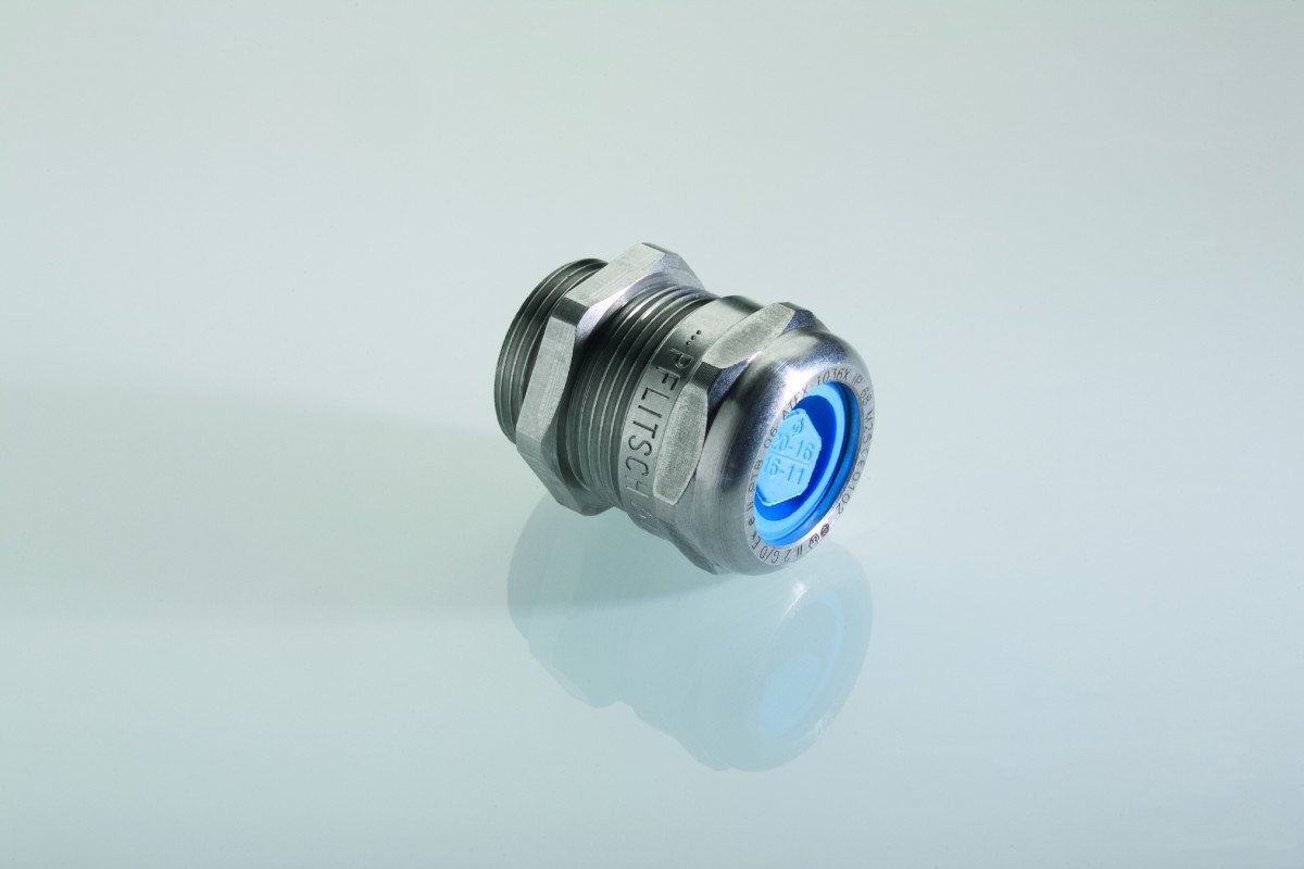 Pflitsch Blueglobe wartels Kabelwartel RVS v4a, m40x1,5, doorlaat 20-32MM, lange tap