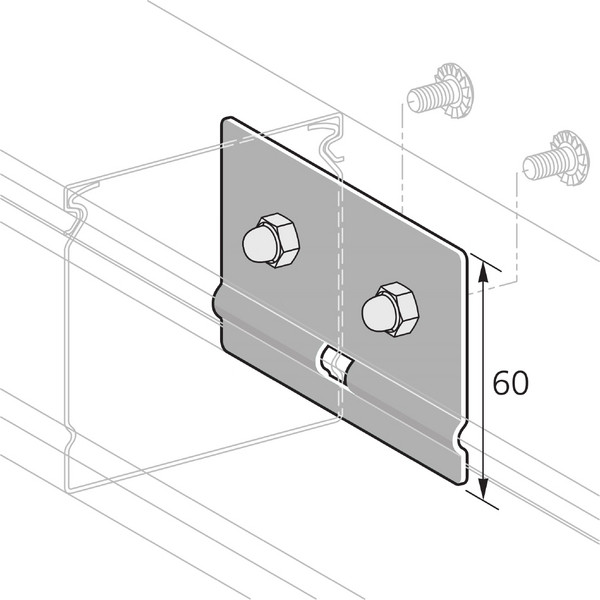 Pflitsch Mini-kanalen Verbindingsstuk 180°, H 60MM, staal verzinkt