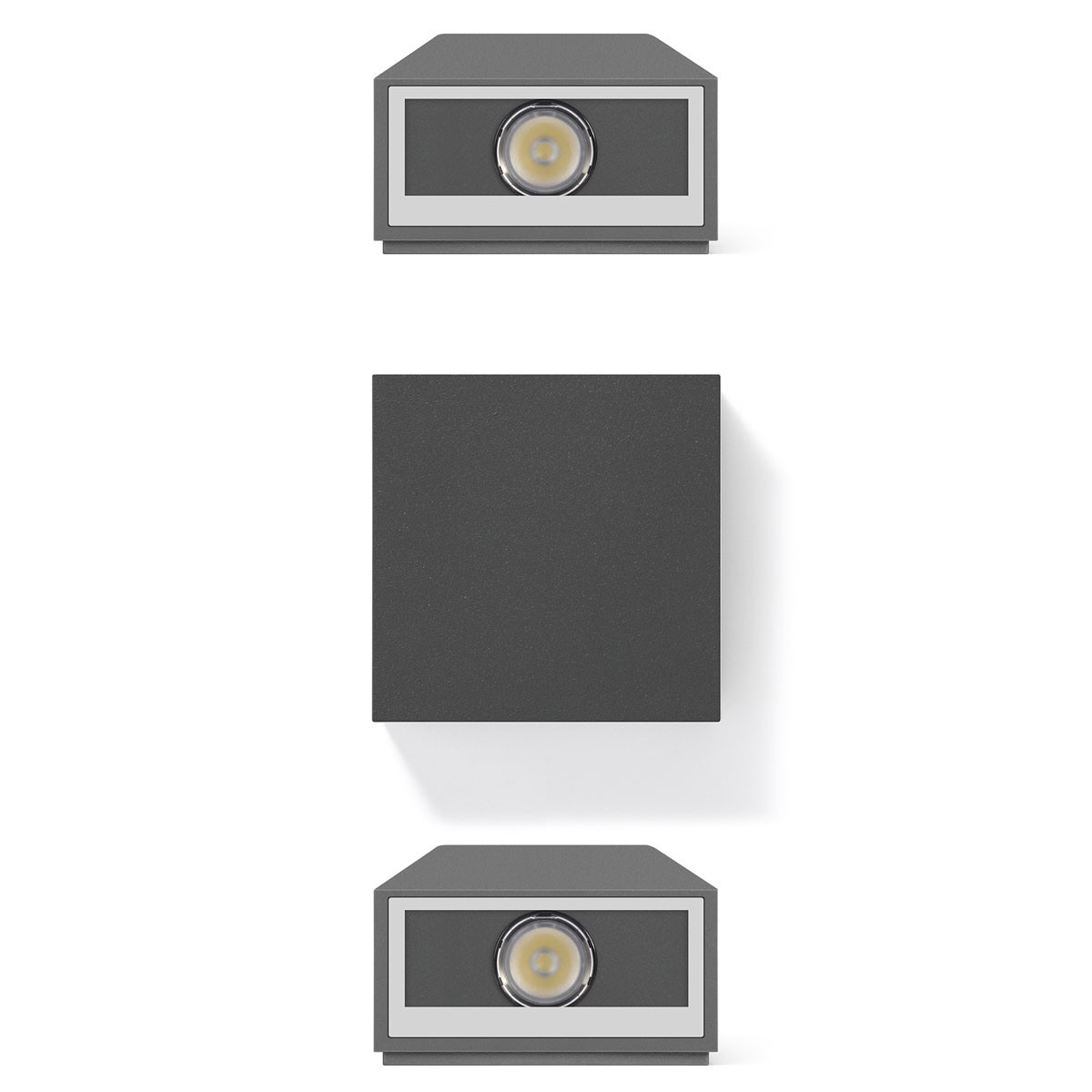 PIL MIMIK 10 Mimik 10 B C/i20+c/i20 10W 4000K grijs-led-wandarmatuur 4000K 10W stat