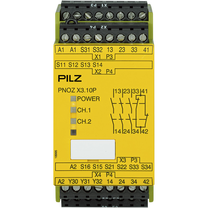 Pilz PNOZ x Pnoz X3.10P 24vacdc 3N/O 1N/C 1so