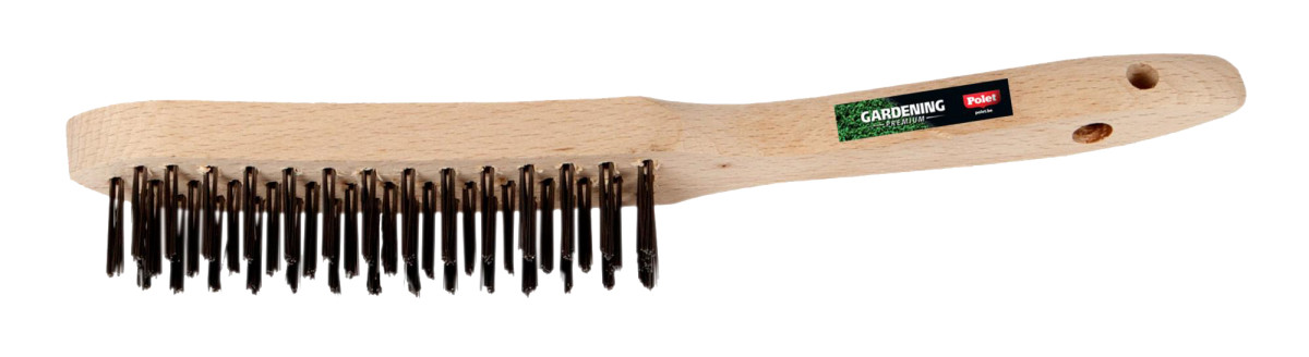 Polet Vijl- en oppervlakte-afwerkingsgere Staalborstel met houten steel 280MM