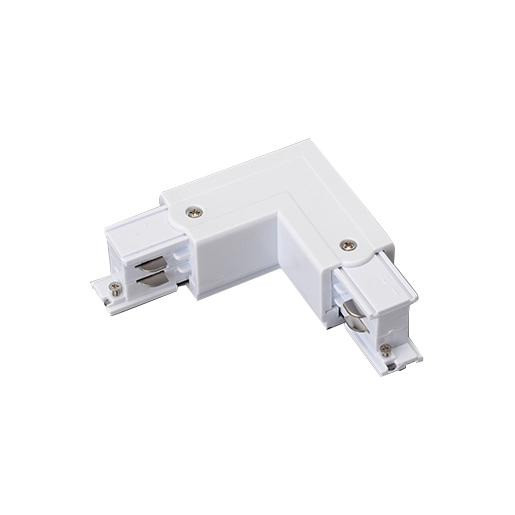Prolumia 3-fase rail L-koppelstuk (aarde binnenzijde) wit