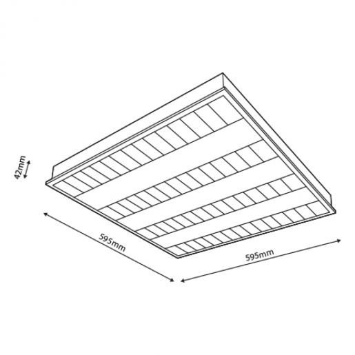 Prolumia Pro-office armatuur led 2800-3200K 40W 3600LM 595MM ip20
