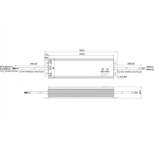 Prolumia Led voeding toebehoor verlichting 24VDC 240W 0~10.0a ip65