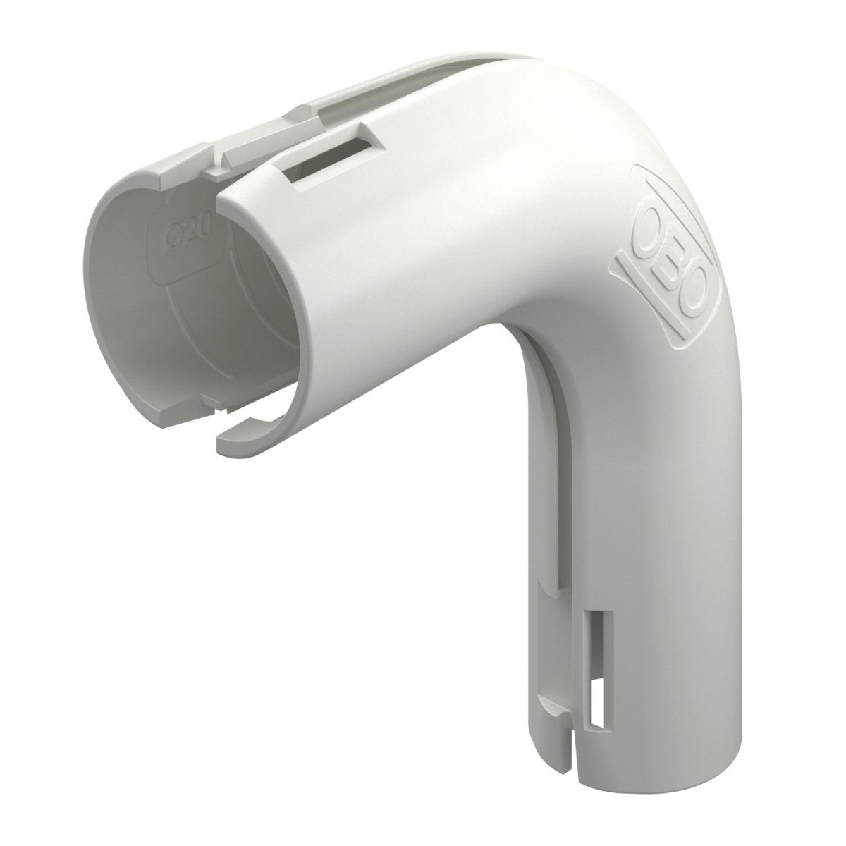 Quick-Pipe-bocht 90° M20 polypropyleen zuiver wit ral 9010