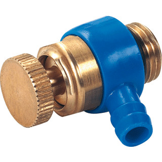 Raminex Aftapper messing draaibaar blauw 1/4"BT