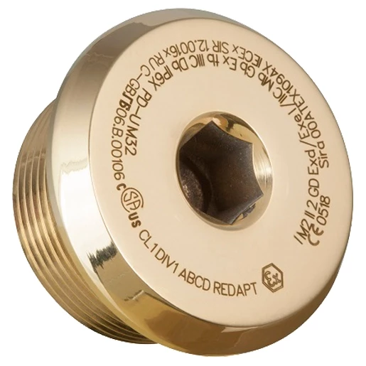 Redapt Afdichtplug dome head atex messing PG13,5
