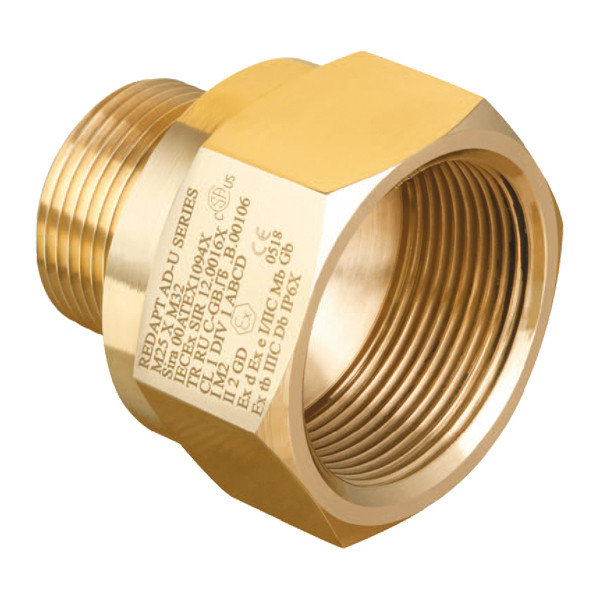 Redapt ATEX adapters Adapter Atex, messing PG16 naar 1/2 NPT