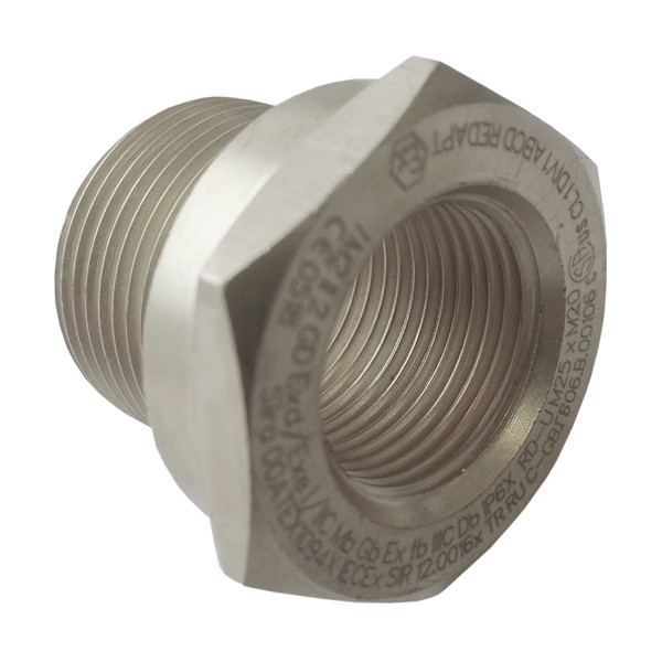 Redapt ATEX reducers Reduceerring Atex, messing vernikkeld 2NPT naar M32