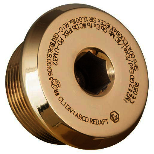 Redapt Eexde brass dome head plug M63