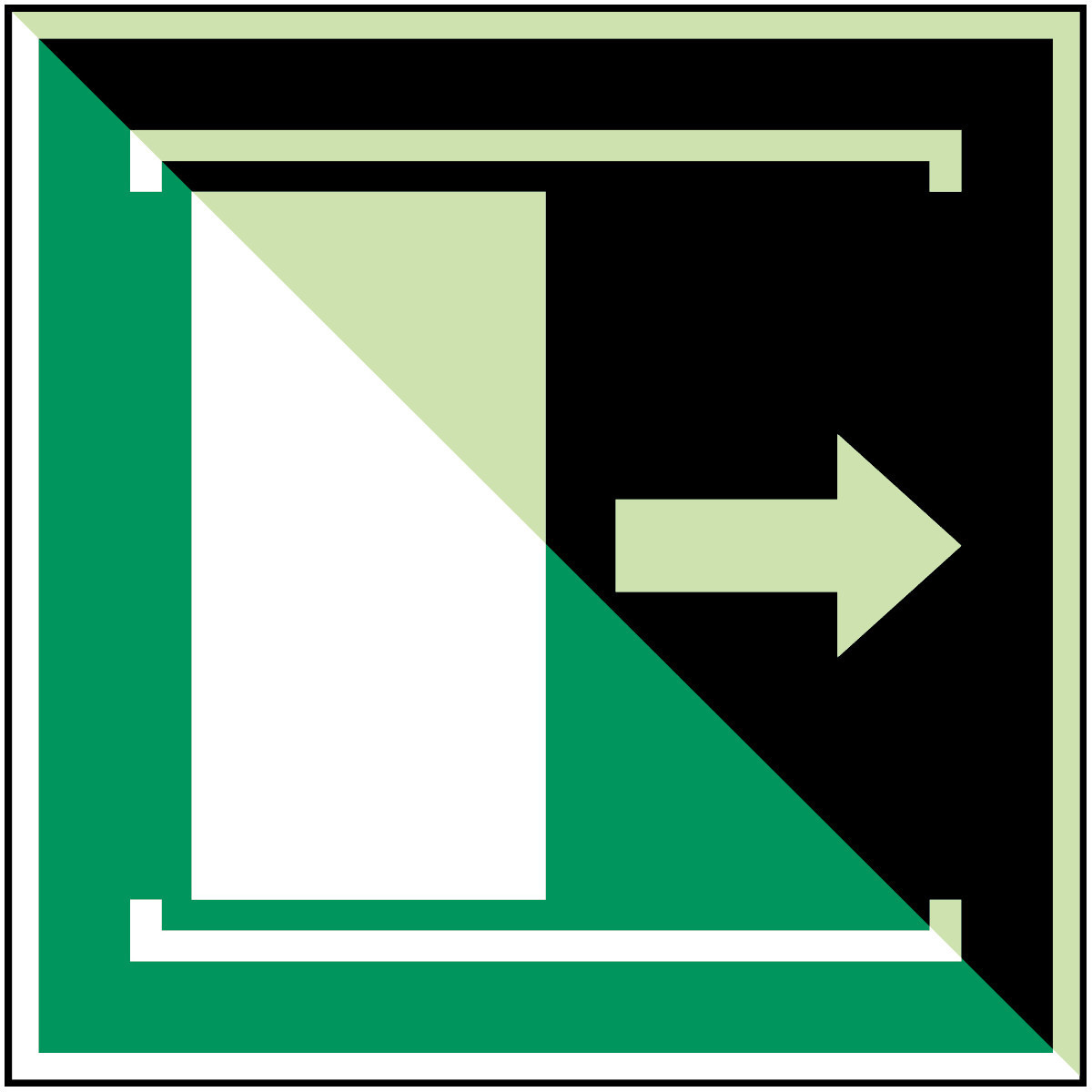 Brady B86HA408B726 Iso-Veiligheidspictogram - deur schuift naar rechts