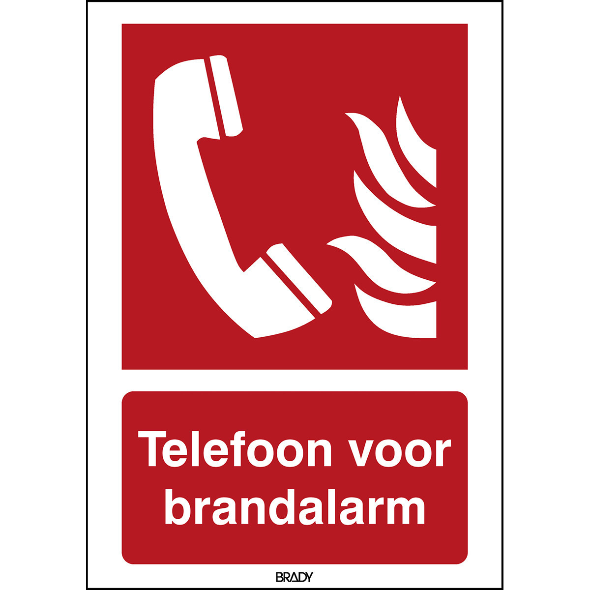 Brady B86HA408B722 Iso-Veiligheidspictogram - telefoon voor brandalarm