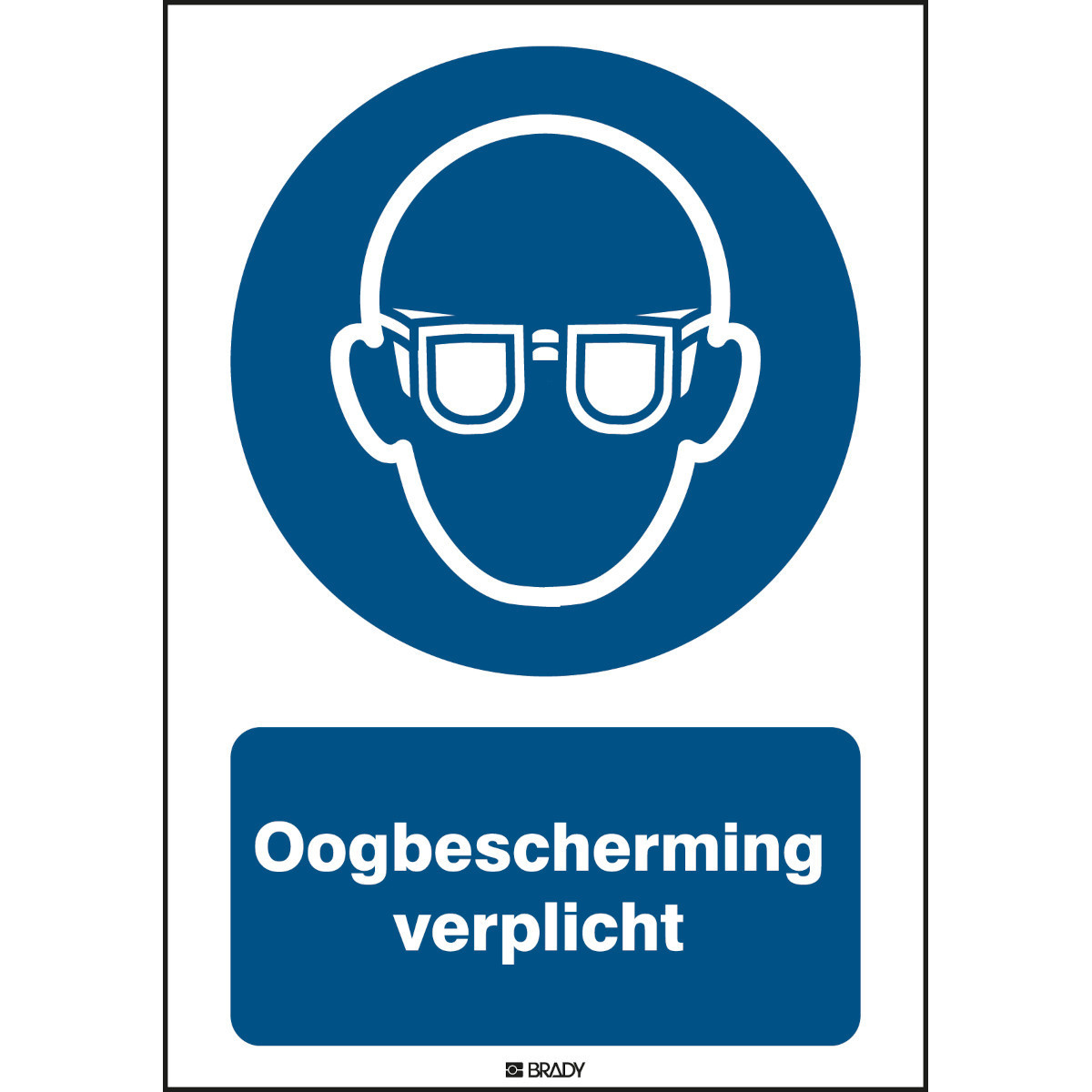 Brady B86HA408B722 Iso-Veiligheidspictogram - oogbescherming verplicht