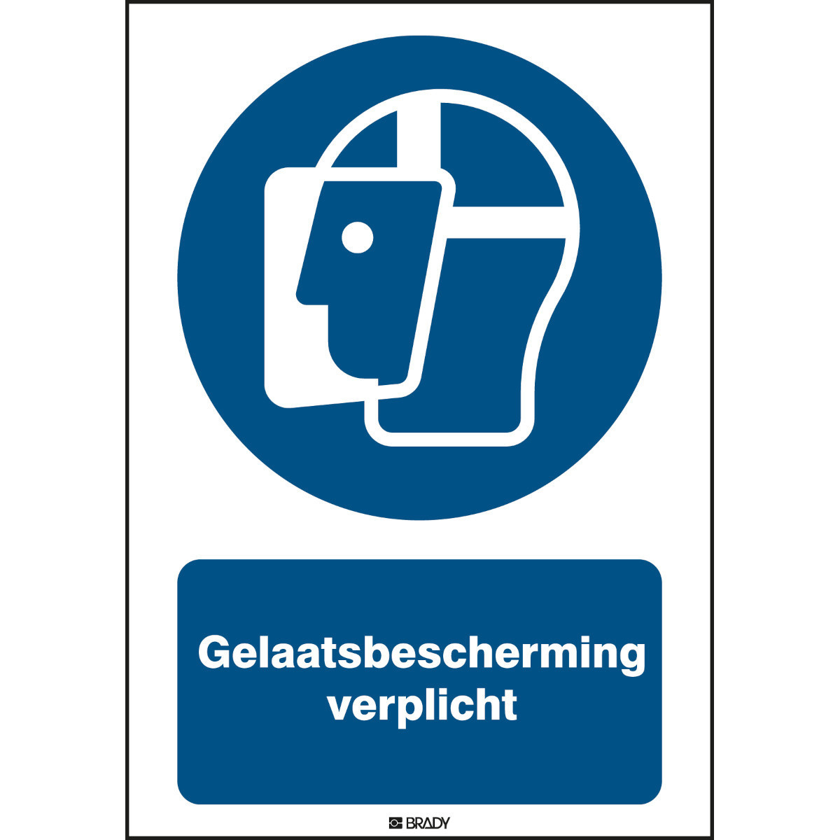 Brady B86HA408B722 Iso 7010 pictogrammen - gelaatsbescherming verplicht