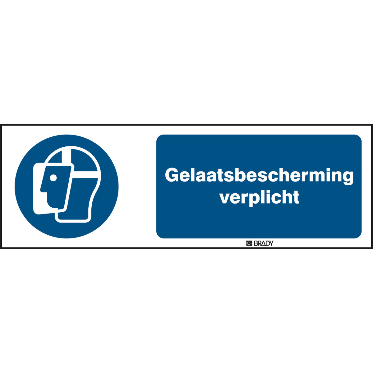 Brady B86HA408B722 Iso-Veiligheidspictogram - gelaatsbescherming verplicht