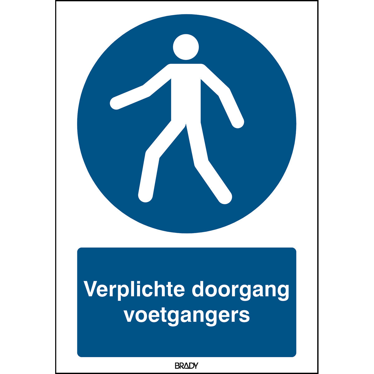 Brady BE Iso 7010 pictogrammen - verplichte doorgang voetgangers