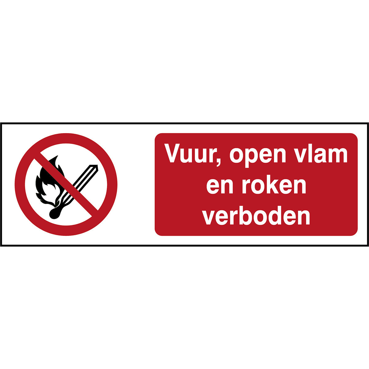Brady Iso-Veiligheidspictogram - vuur, open vlam en roken verboden
