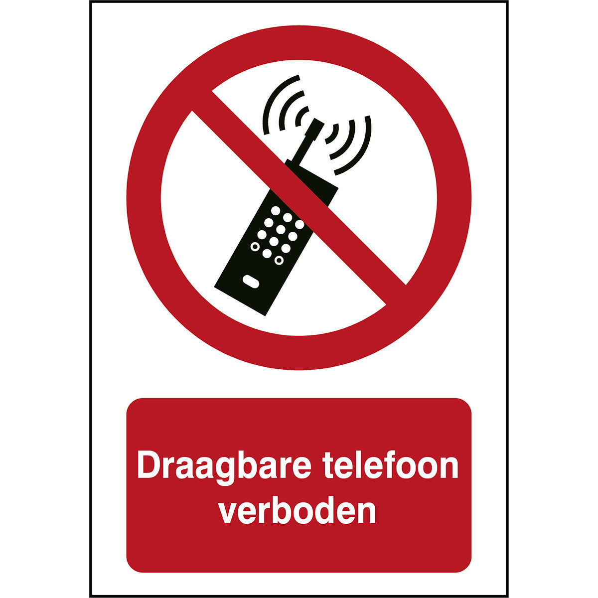 Brady B86HA408B722 Iso-Veiligheidspictogram - draagbare telefoon verboden