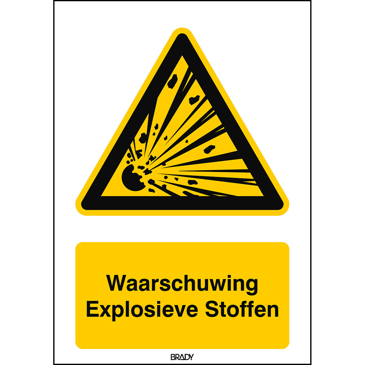Brady B86HA408B722 Iso-Veiligheidspictogram - waarschuwing - explosieve stoffen