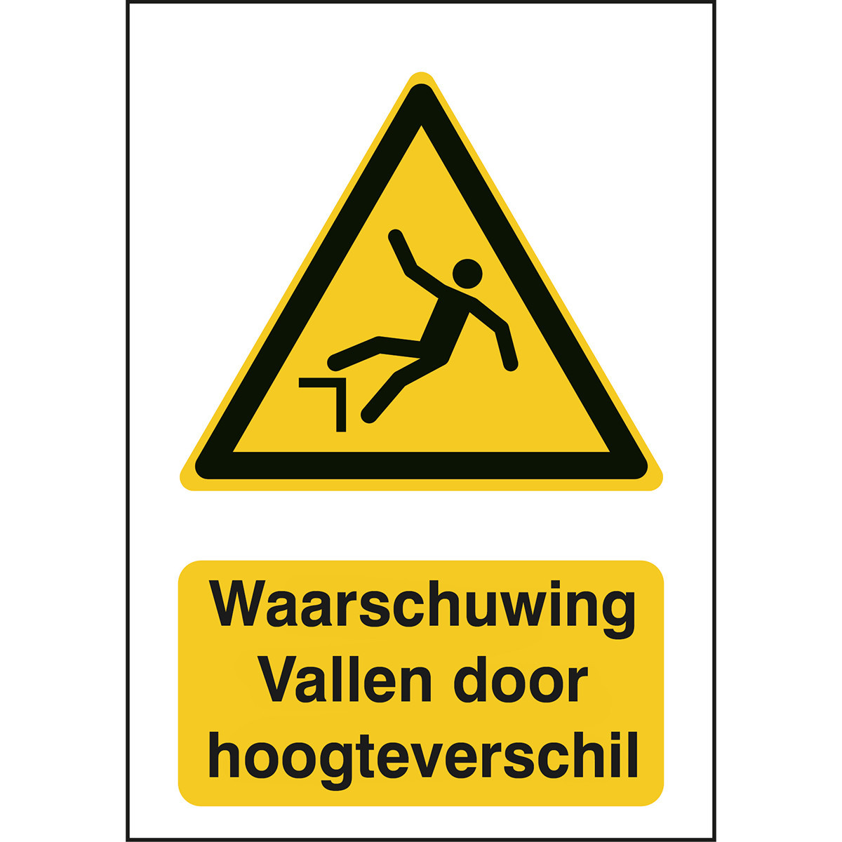 Brady Iso-Veiligheidspictogram - waarschuwing - vallen door hoogteverschil