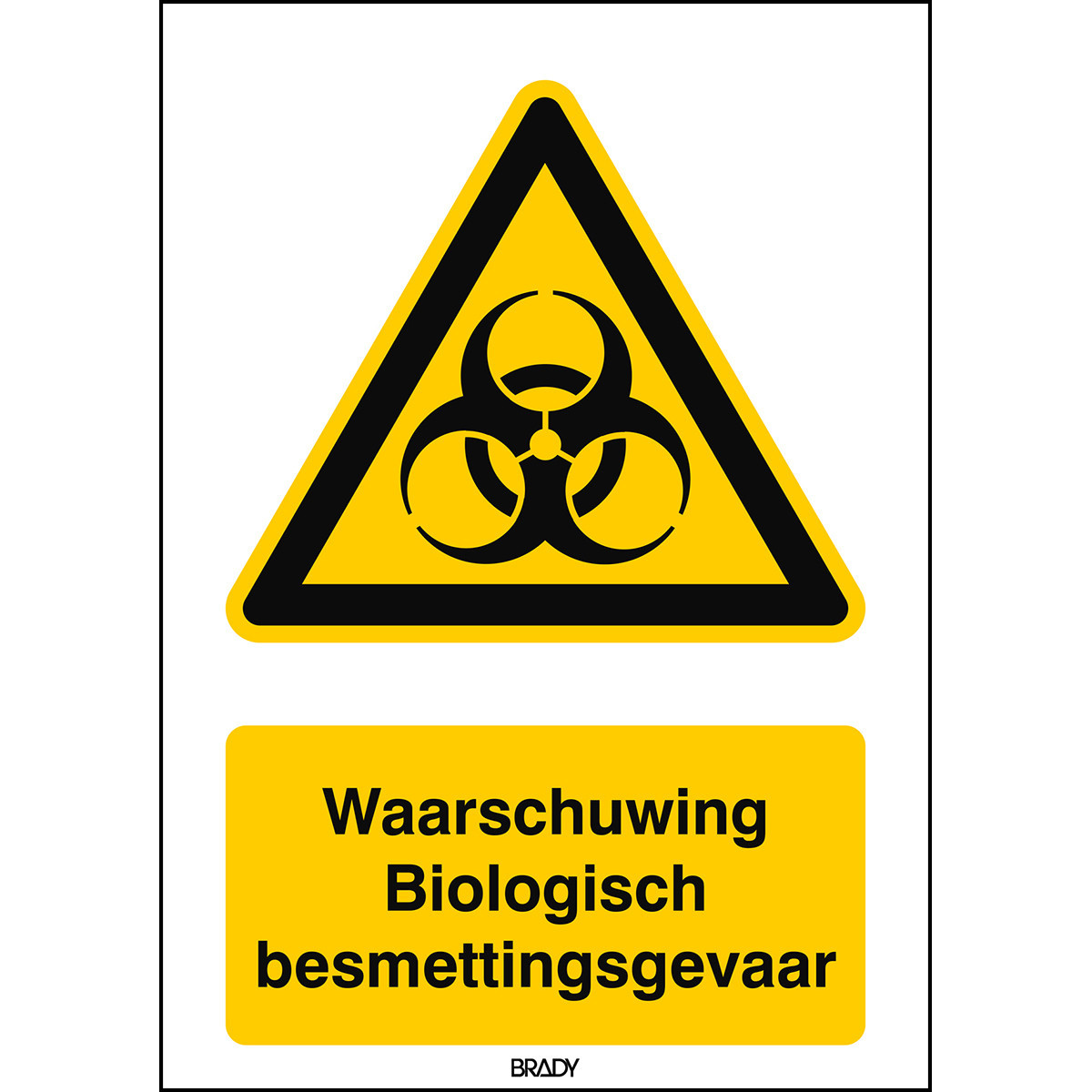 Brady B86HA408B722 Iso-Veiligheidspictogram - waarschuwing - biologisch besmettingsgevaar