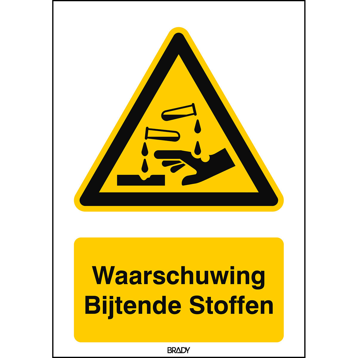 Brady B86HA408B722 Iso-Veiligheidspictogram - waarschuwing - bijtende stoffen