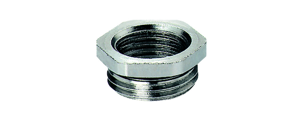 Reduceerring: PG16 - PG9 messing (zeskant) + O-ring