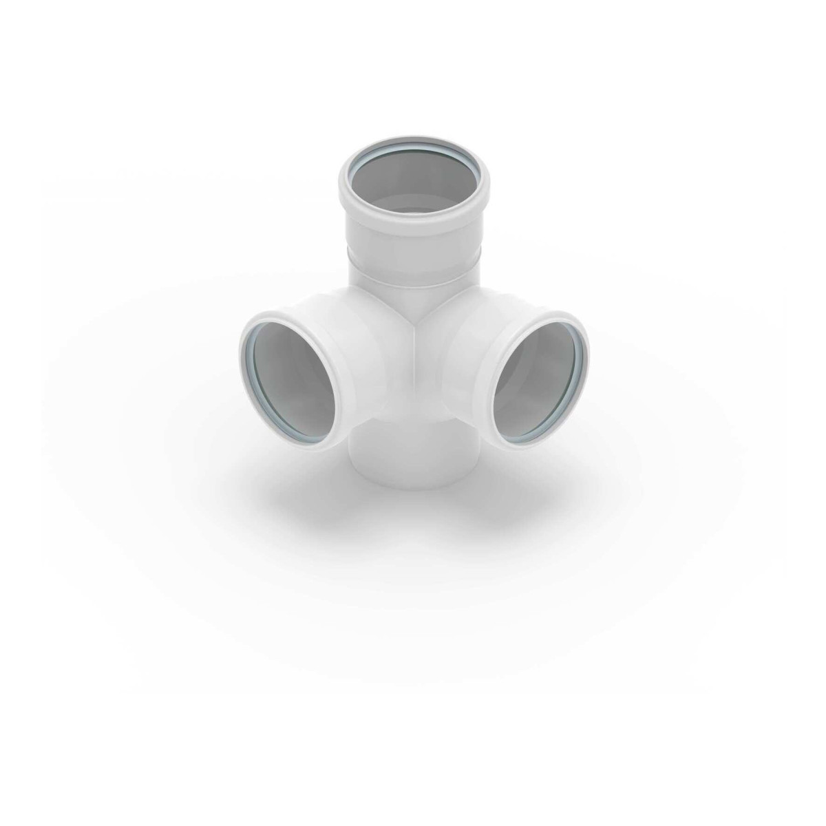 Rehau RAUPIANO PLUS Raupiano Plus dubbel haaks T-stuk DN 90/90/90/, 87°, max flow