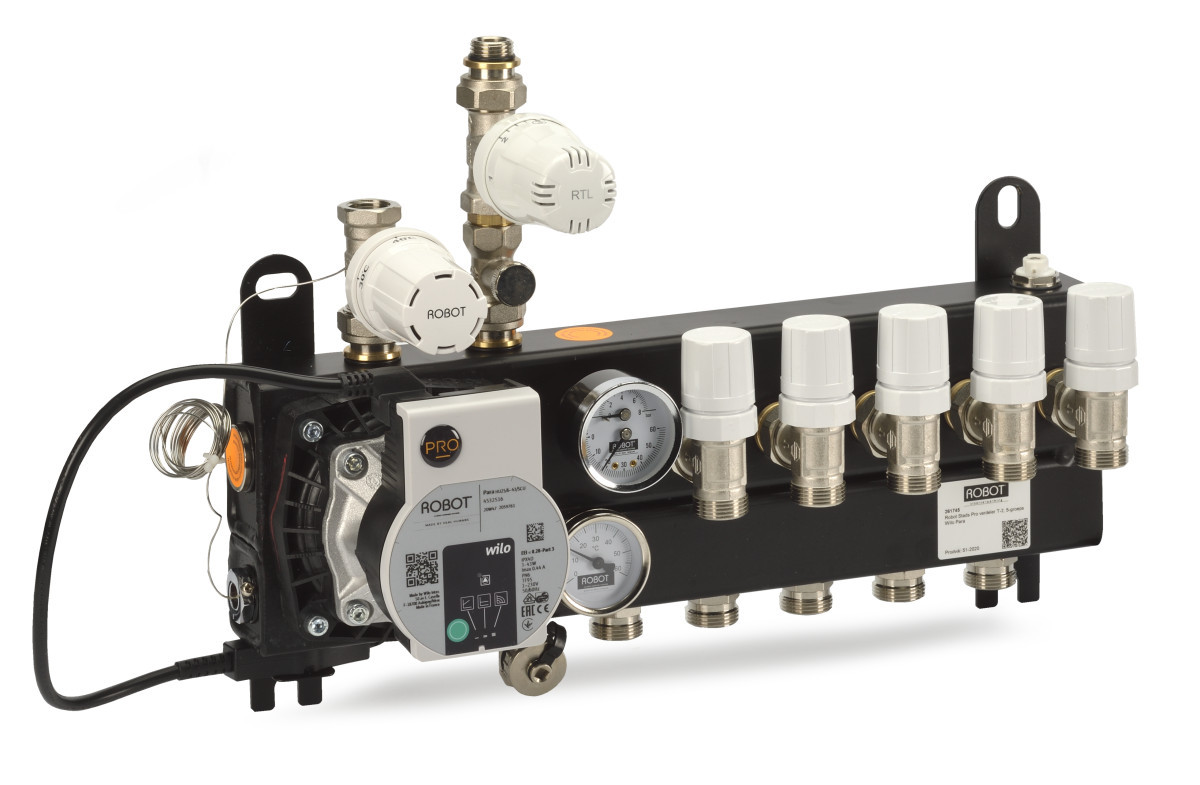 Robot Vloerverwarming Verdeelunits Robot Stads pro verdeler T-2, 10-groeps wilo para