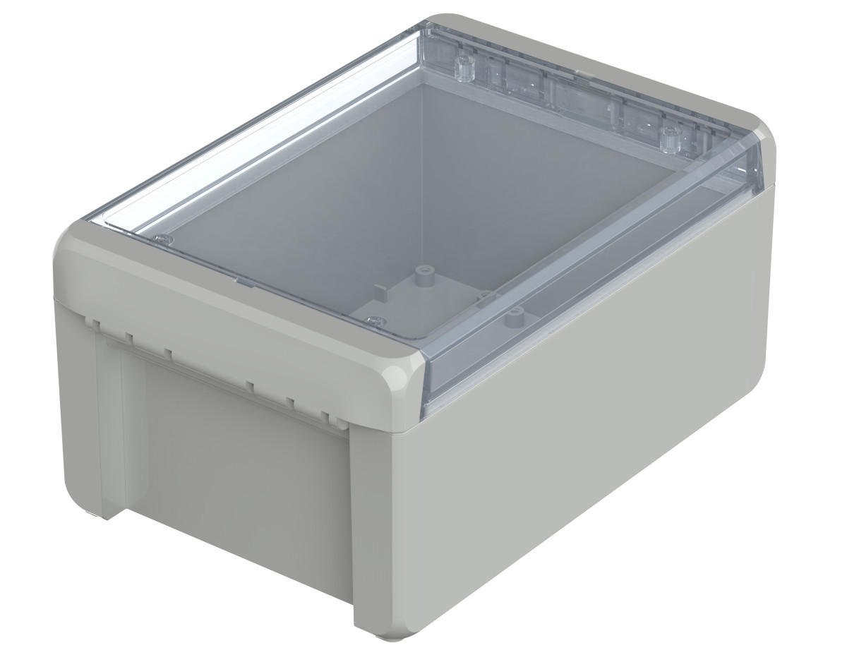 Rose Polycarbonaat V0 behuizing Bocube B 181309 PC-V0-G-7035 lichtgrijs met transparant deksel