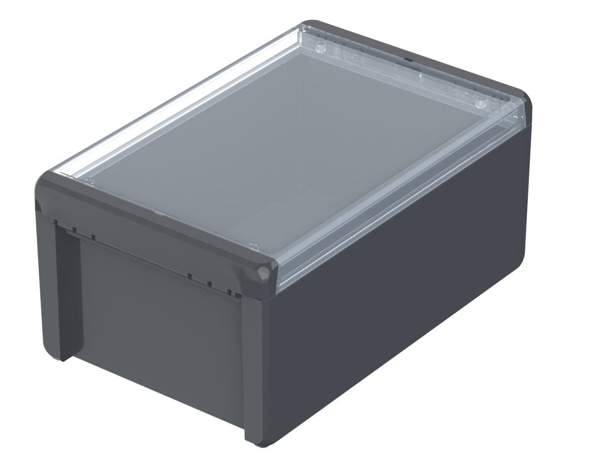 Rose Polycarbonaat V0 behuizing Bocube B 261712 PC-V0-G-7024 grafietgrijs met transparant deksel