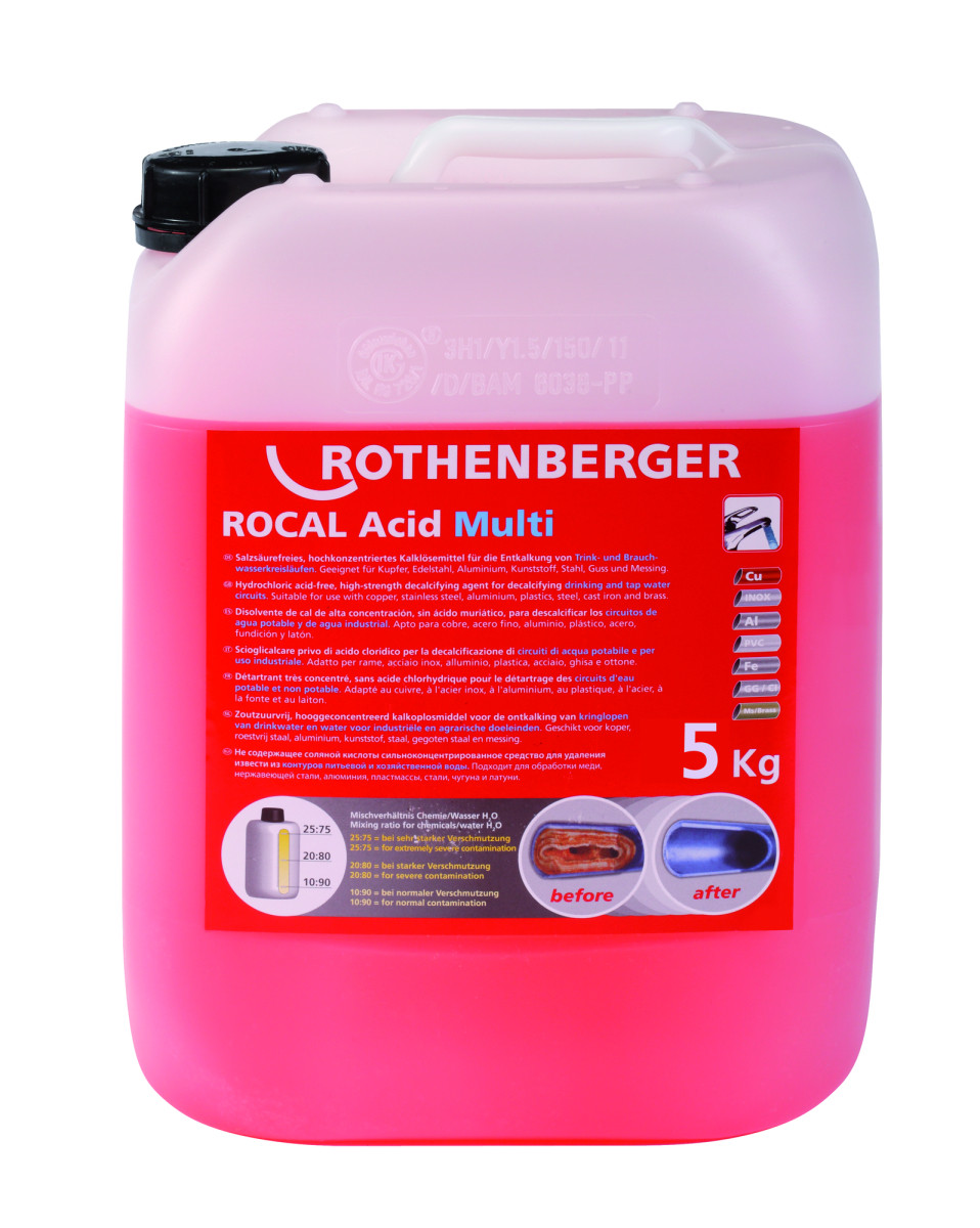 ROTHENBERGER Spoelen & Reinigen van leidingen Rocal Acid multi 5 KG