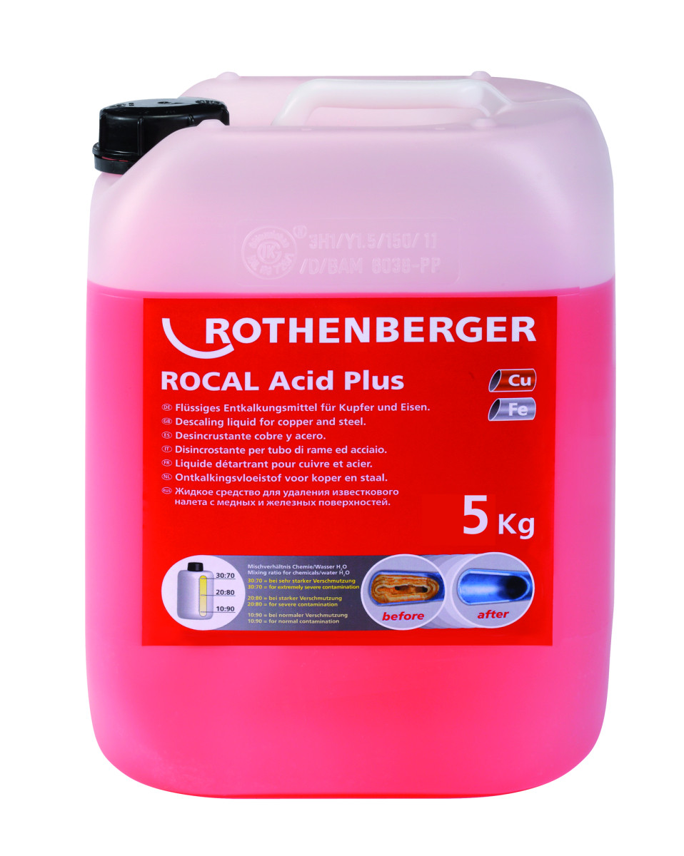 ROTHENBERGER Spoelen & Reinigen van leidingen Rocal Acid plus 5 KG
