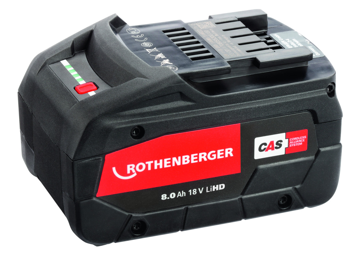 ROTHENBERGER Universeel gereedschap Ro BP18/8, 8.0 ah 18V li-HD accu cas
