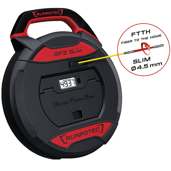 Runpotec Kabelgereedschap Runpo GF3 slim glasvezeltrekveer Ø 3MM met lengtemeter 50M