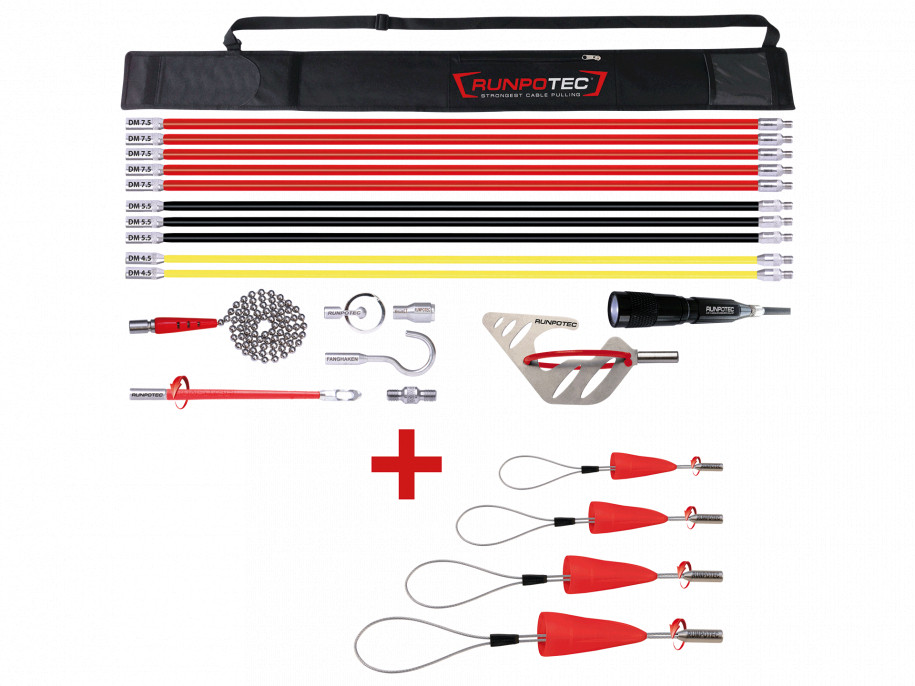 Runpotec Kabelgereedschap Runpo Actieset runposticks + runpofix 4-delige set