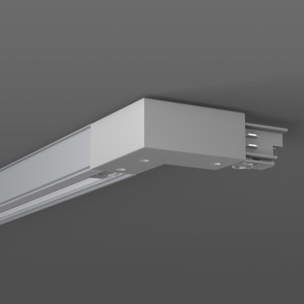 RZB 3-Phasen-Stromschienen Koppeling L 117 B 117 H 33 kleur: zilver 7655-10-W20