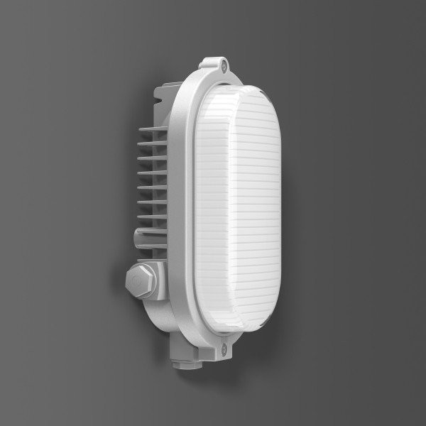 Areno, 8,5 W, 500 LM, 840, zilver, on/off ovale armaturen uit spuitgie