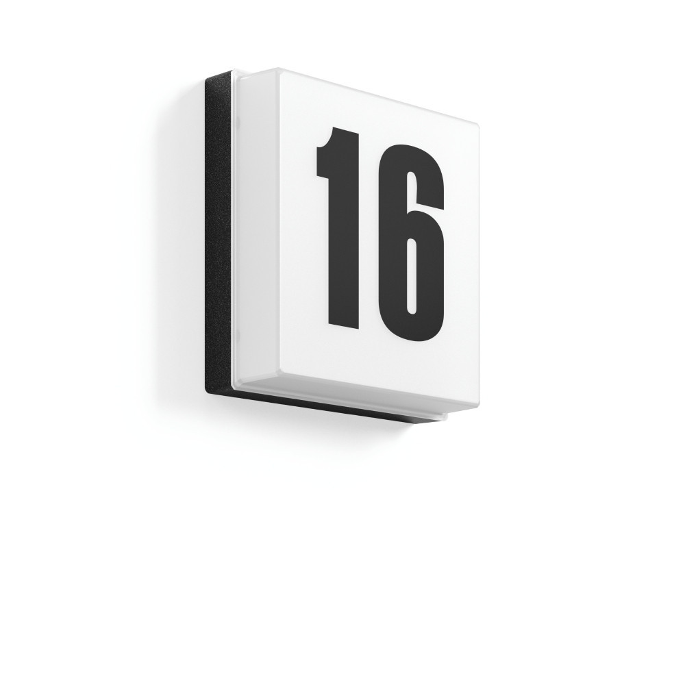 RZB Die superflache Hausnummernleu De Supervlakke huisnummerarmatuur, 4 W, 230 LM, 840, zwart, on/off hui