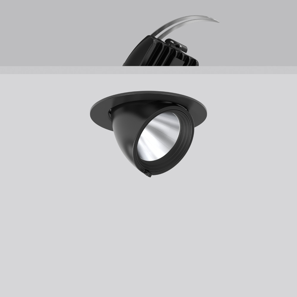 RZB GOLAS mini Golas Mini, 20 W, 2300 LM, 927, zwart, on/off, inbouwspots, D 143 H 3