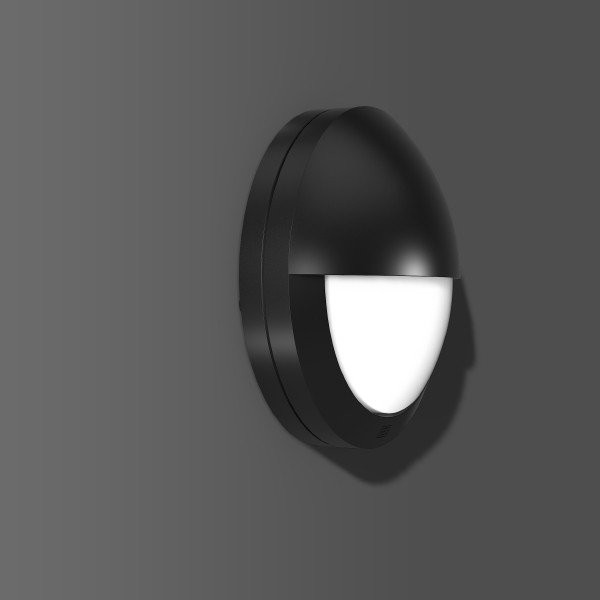 Rounded Midi, 10 W, 170 LM, 830, antraciet, on/off wandarmaturen, D 26