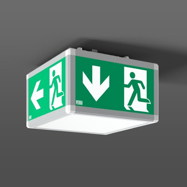 RZB Signcube IP54 Signcube Ip54, 9,8 W, aluminium, on/off plafondarmaturen, L 351 B 351
