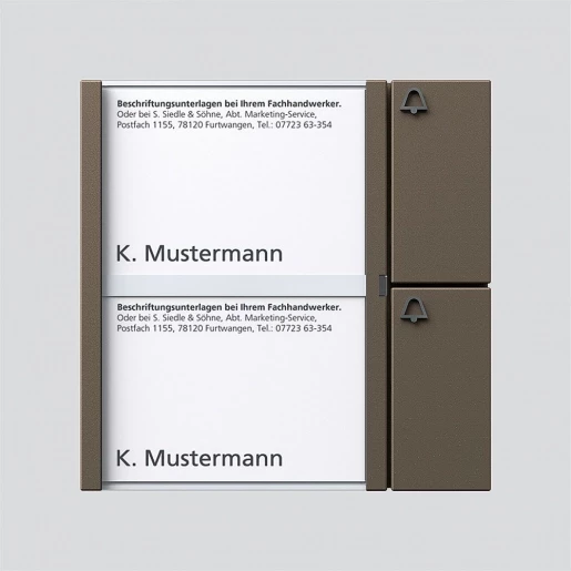 Siedle 1+N toetsenmodule spreken/bellen kunststof 2-voudig bruin